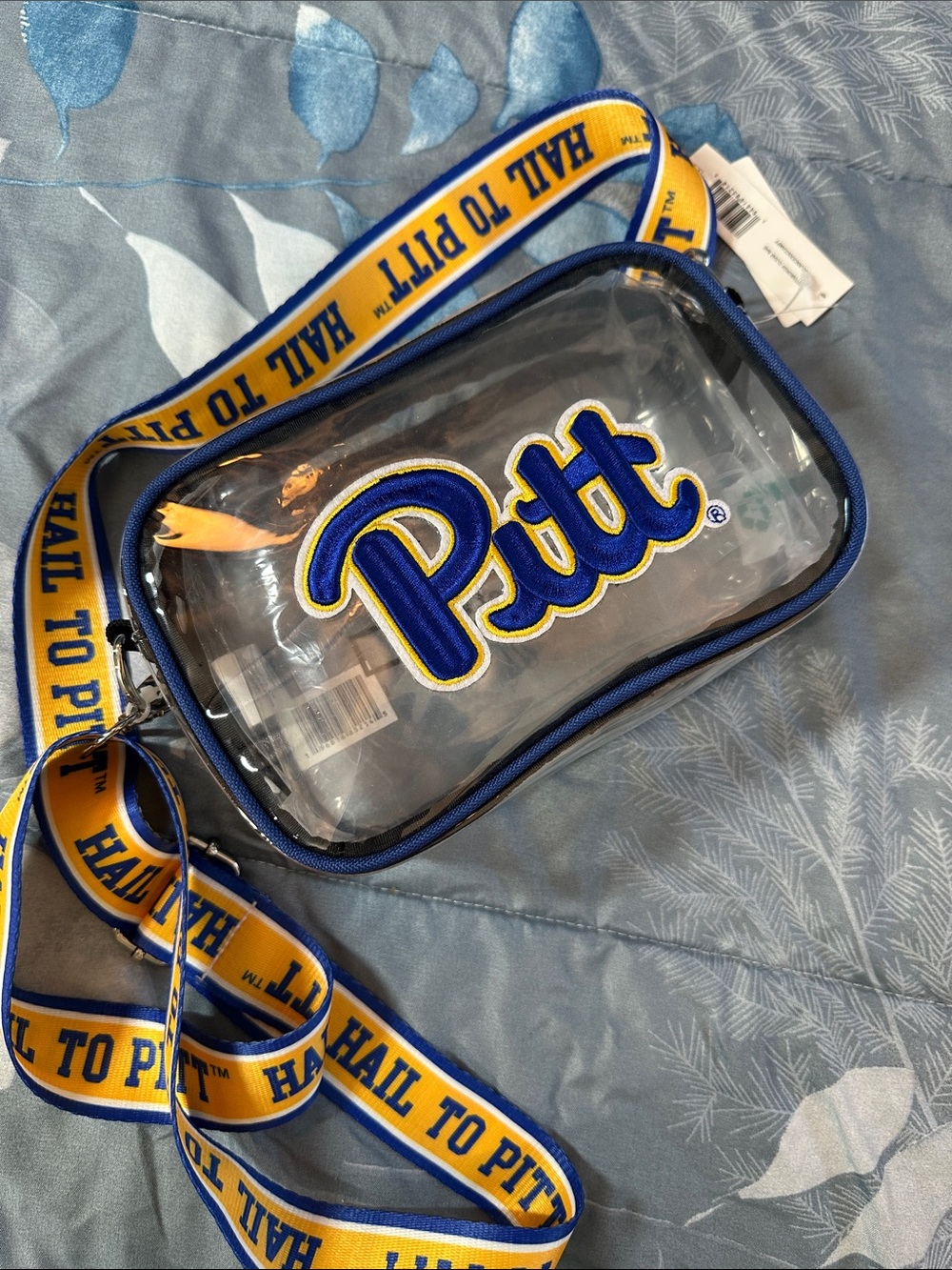 NWTS Pitt Panthers Clear Crossbody Bag in Blue and Yellow π βΎοΈππ - Picture 11 of 11